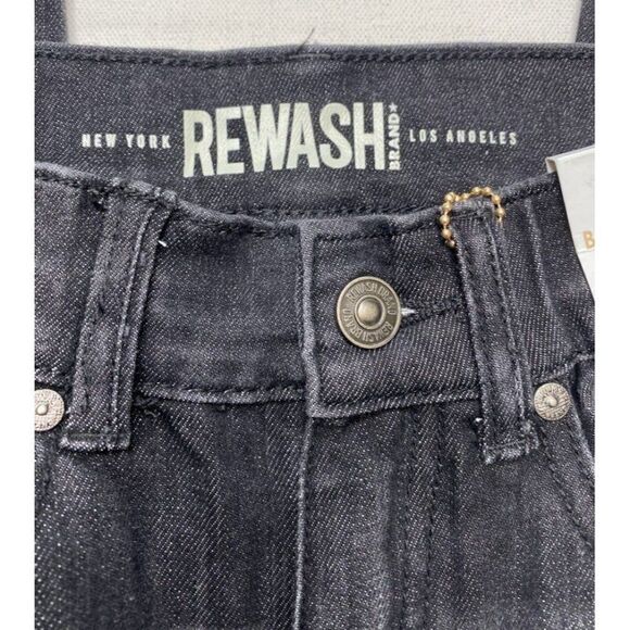 Rewash Brand Mom Curve Jeans Women's 24 Faded Black Destructed Frayed High Rise - Picture 7 of 12